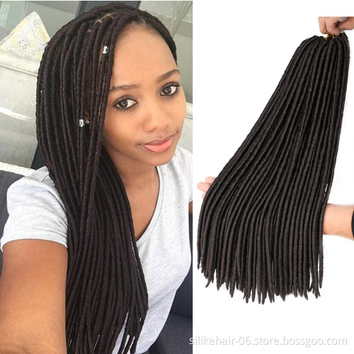 Natural Black Straight Faux Locs Hair Synthetic Faux Locs Crochet Braiding Hair Extensions  Crochet Goddess Locs Crochet Hair